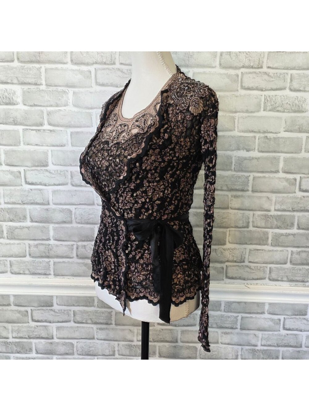 Ann Ferriday Whimsigoth Lace Set Y2K Fairy Grunge Beaded Mesh Dark Romantic